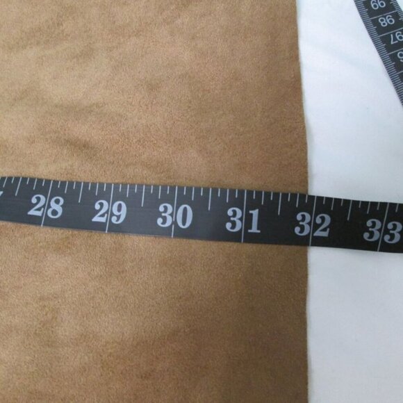 NWT MAX STUDIO Cascading Front Long Faux Suede Brown Jacket-Long Sleeves-Small - Picture 9 of 14